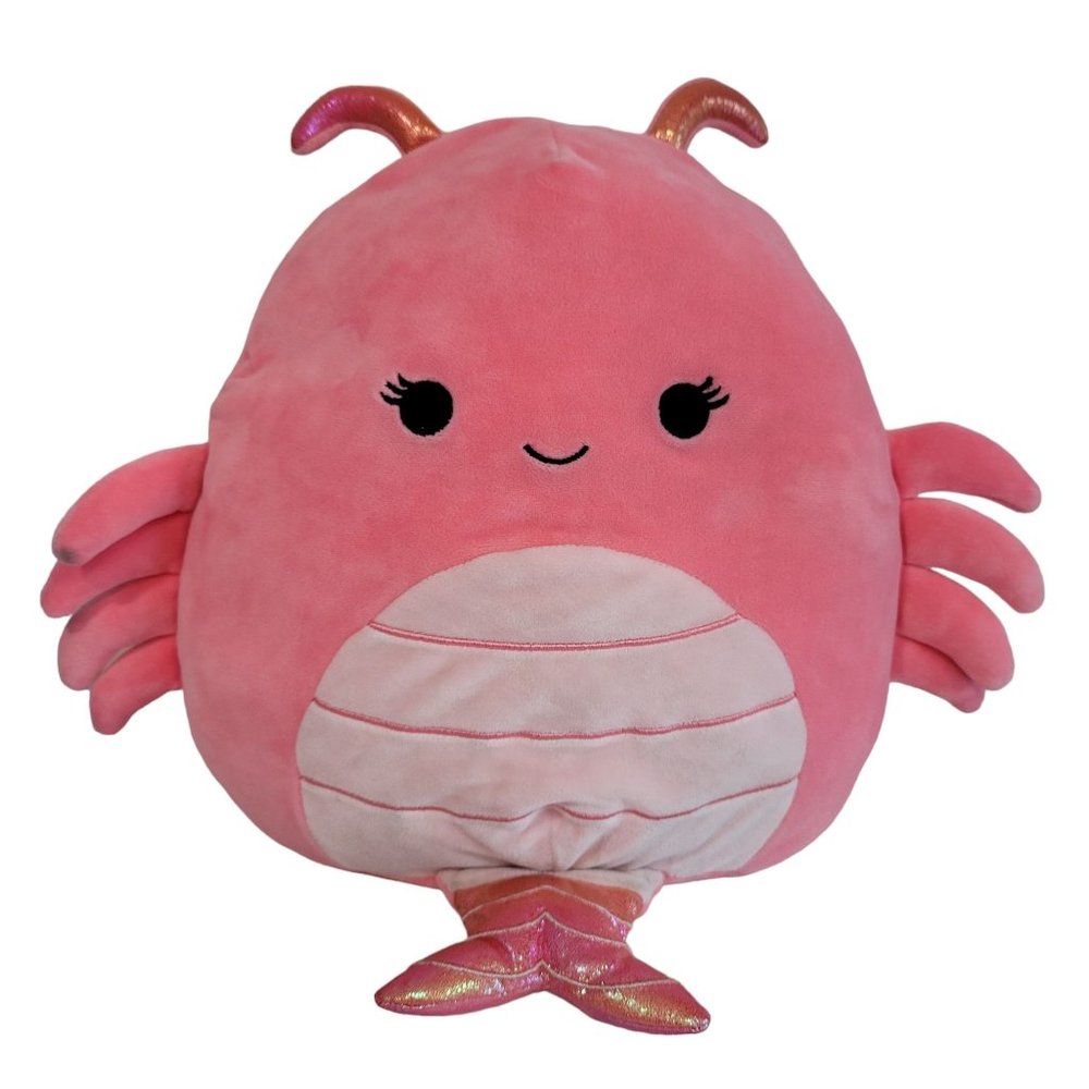squishmallow simone the shrimp pink metallic seasquad 12"